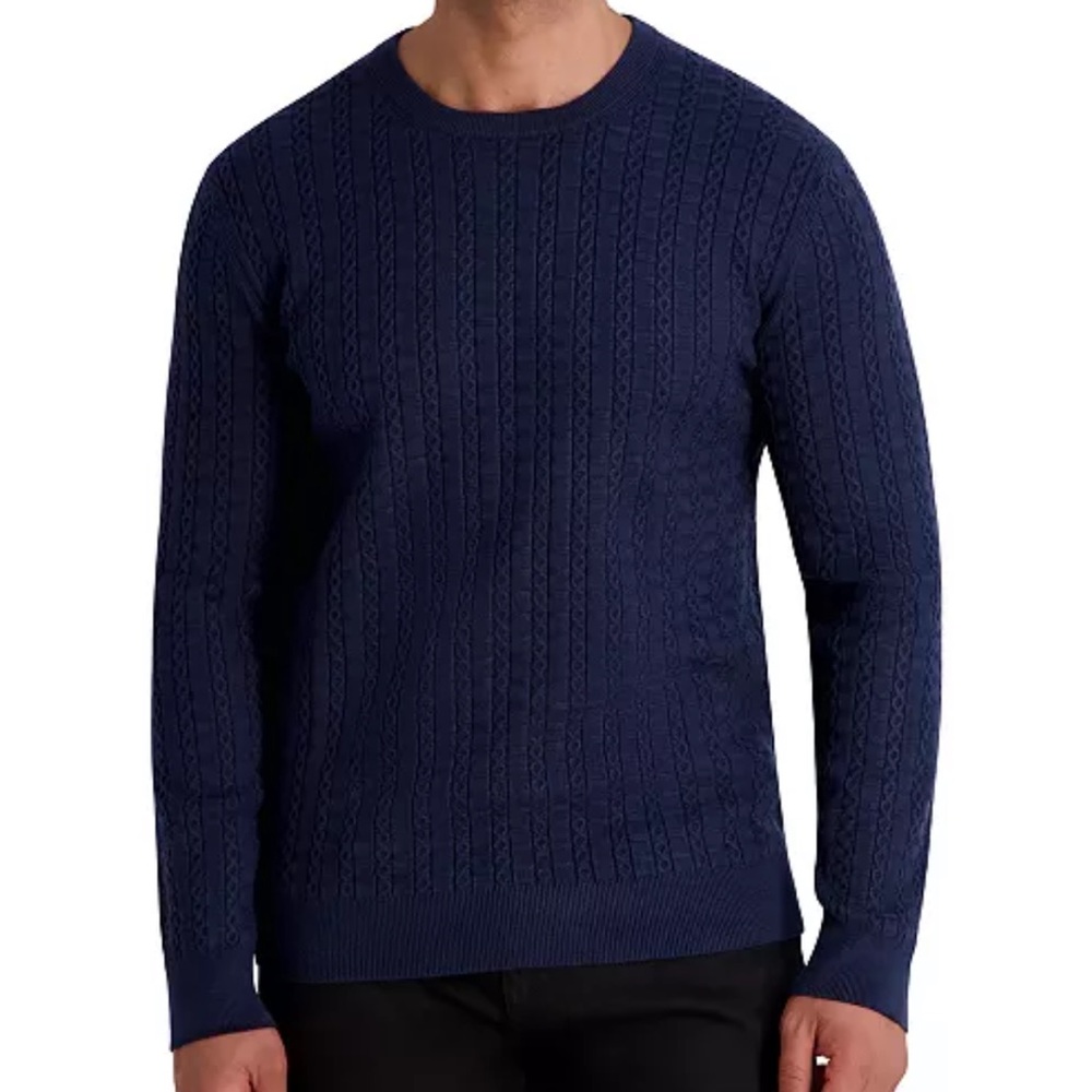 Karl Lagerfeld Navy Textured Sweater